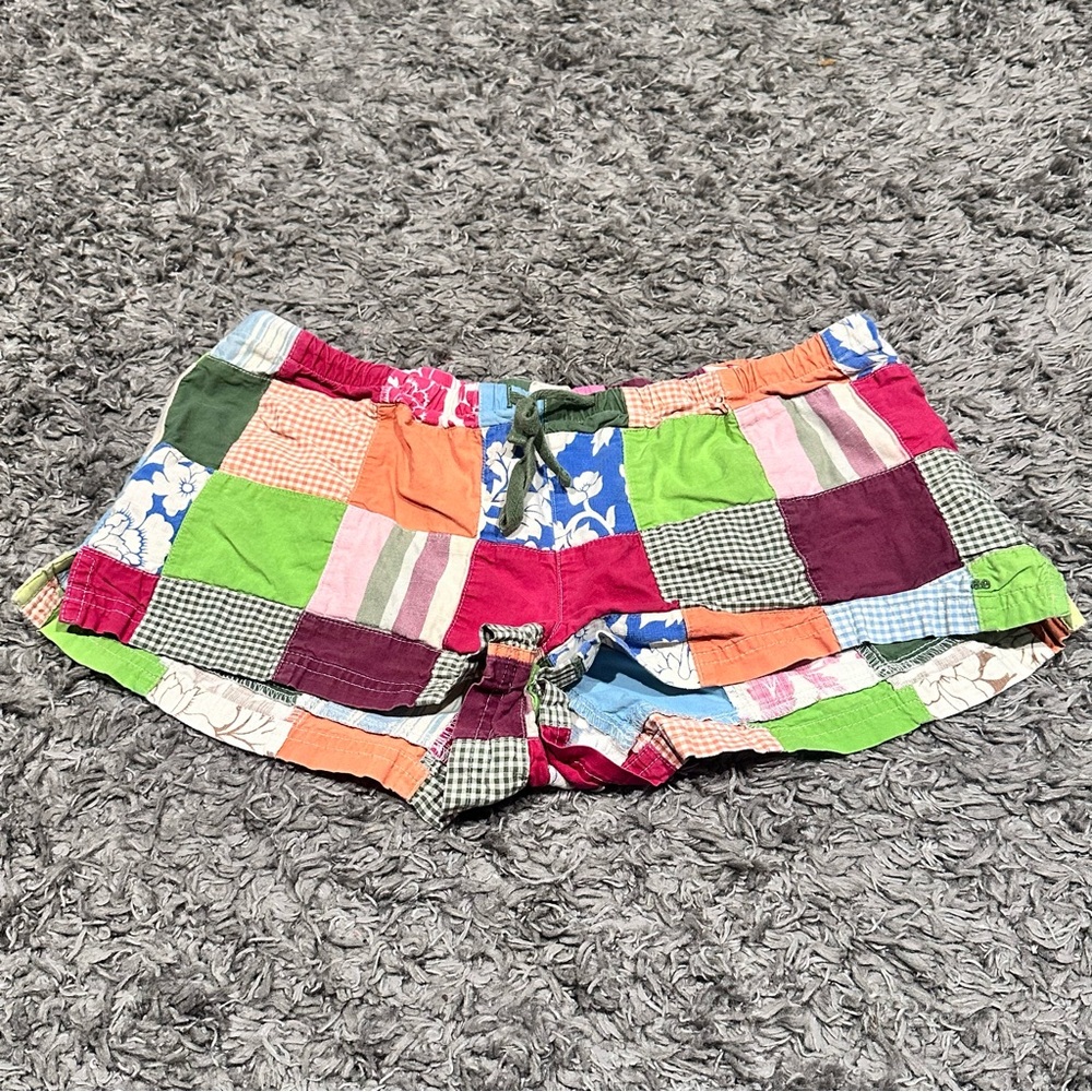 Y2k Micro Mini Shorts Patchwork Boho 100% Cotton … - image 1